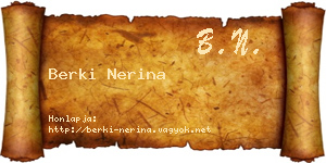 Berki Nerina névjegykártya